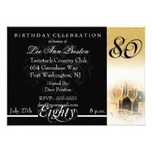 80th Birthday Party Invitations