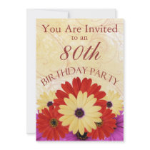 80th Birthday Party Personalized Invitation