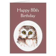 80th Birthday Who Loves You, Cute Owl Humour Card