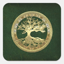 [81] Golden Celtic Tree of Life [3D] Sticker