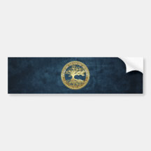 [82] Golden Celtic Tree of Life [3D] Bumper Stickers