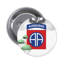 82nd Airborne, Paratroopers, Senior Jump Wings Pinback Button