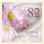 82nd Birthday party invitation with daisies invitations