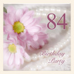 84th Birthday party invitation with daisies invitations