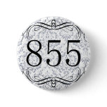 855 Area Code Pinback Button