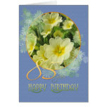 85th Birthday Primroses and blue Cards
