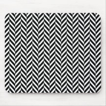 8690_chevron OPTICAL ILLUSIONS BLACK WHITE ZIG ZAG Mouse Pad