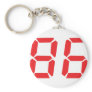86 eighty-six red alarm clock digital number keychain