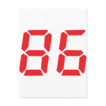 86 eighty-six red alarm clock digital number postcard