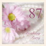 87th Birthday party invitation with daisies invitations