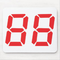 88 eighty-eight red alarm clock digital number mouse mat