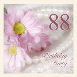 88th Birthday party invitation with daisies invitations