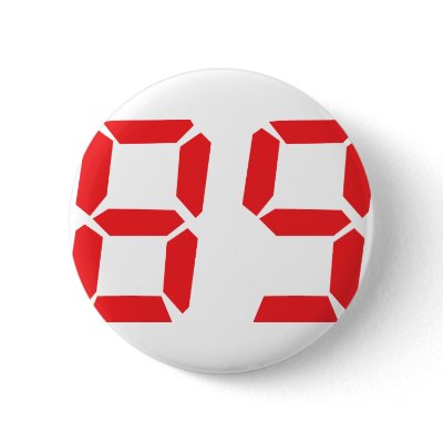89 eighty-nine red alarm clock digital number button by Tomaniac