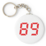 89 eighty-nine red alarm clock digital number keychains