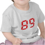 89 eighty-nine red alarm clock digital number t shirts