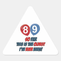 89th year old birthday design sticker
