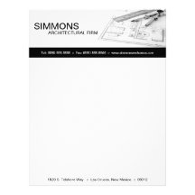 8.5x11 Black Architectural Blue Print Letter Head Letterhead Template