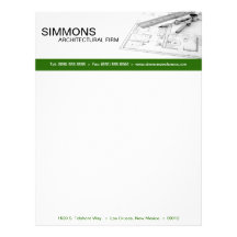 8.5x11 Green Architectural Blue Print Letter Head Letterhead