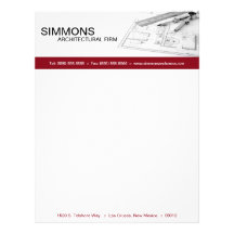 8.5x11 Red Architectural Blue Print Letter Head Letterhead Template