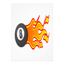 8 Ball Fire Personalized Invite