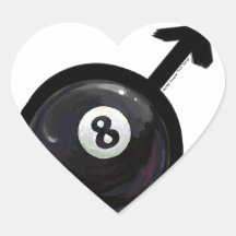 8 Ball Man Symbol Heart Sticker