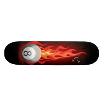 8 Ball On Fire Skate Decks
