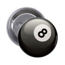 8 BALL PINBACK BUTTON