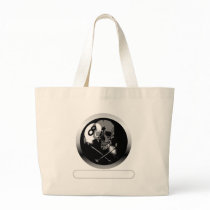 8 Ball Skull and Crossbones Tote Bags