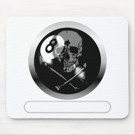 8 Ball Skull and Crossbones Mouse Pad