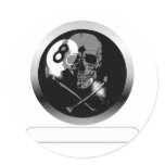 8 Ball Skull and Crossbones Stickers