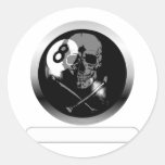 8 Ball Skull and Crossbones Stickers