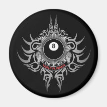 8 Ball Table Runner - Red Fridge Magnet