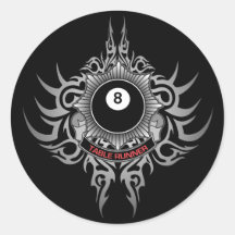 8 Ball Table Runner - Red Round Sticker