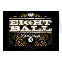 8 Ball Vintage Design Greeting Card