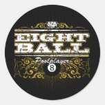 8 Ball Vintage Design Round Stickers