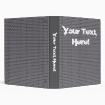 8-Bit Retro Brick, Grey 3 Ring Binder