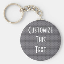 8-Bit Retro Brick, Grey Key Chains