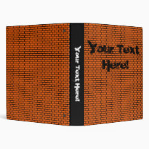 8-Bit Retro Brick, Orange Binder
