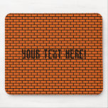 8-Bit Retro Brick, Orange Mouse Pad