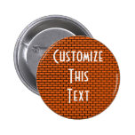 8-Bit Retro Brick, Orange Pin