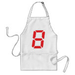 8 eight  red alarm clock digital number aprons