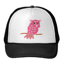 8-Pink Owl Mesh Hats