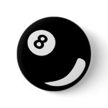 8 pool billiard ball black billiards pinback button