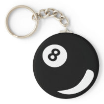 8 pool billiard ball black billiards key chain