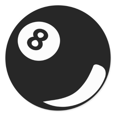 8 pool billiard ball black billiards round sticker by Tomaniac