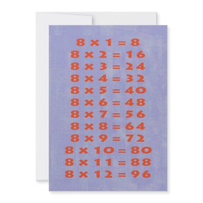 #8 Times Table Collectable Card by Photo_mall
