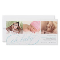 8 x 4 Oh Baby | Birth Announcement Photo Greeting Card