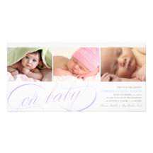 8 x 4 oh faire-part de naissance du bébé | modèle pour photocarte