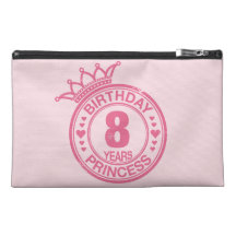 8 years - Birthday Princess - pink Travel Accessories Bag