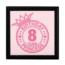 8 years - Birthday Princess - pink Gift Boxes